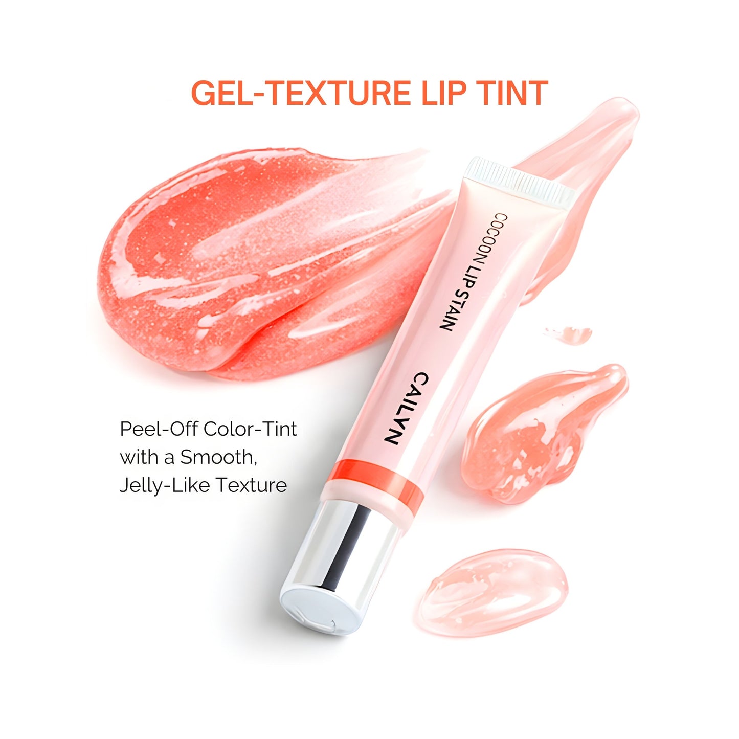 Cailyn Cocoon Lip Stain – Tantalizing Orange 0.53 oz | Long-Lasting Peel-Off Lip Tint