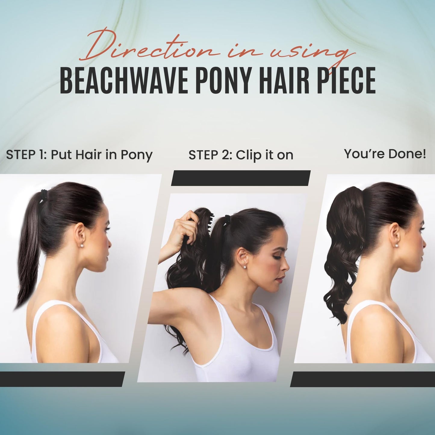 Rene of Paris Beachwave Ponytail Hair Extension – Dark Blonde Synthetic Clip-In