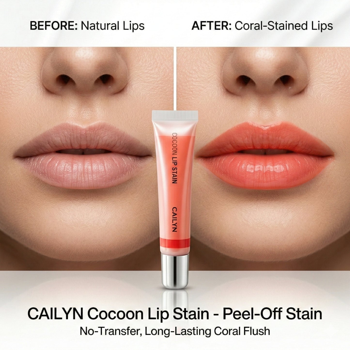 Cailyn Cocoon Lip Stain – Tantalizing Orange 0.53 oz | Long-Lasting Peel-Off Lip Tint