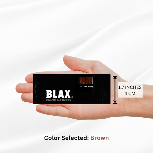 Blax Brown Hair Elastics – Snag-Free Hair Ties, No-Damage Bands, 2mm 12 Count (2 Pack)