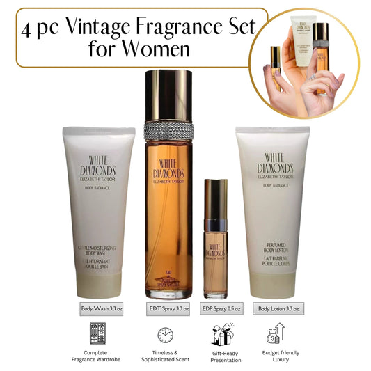 Elizabeth Taylor 4 Piece White Diamonds Fragrance Gift Set for Women