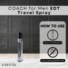Coach Men New York Mini Gift Set – EDT Travel Spray (0.25 oz) & Shower Gel (1 oz)