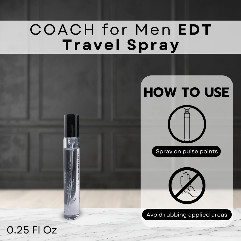 Coach Men New York Mini Gift Set – EDT Travel Spray (0.25 oz) & Shower Gel (1 oz)