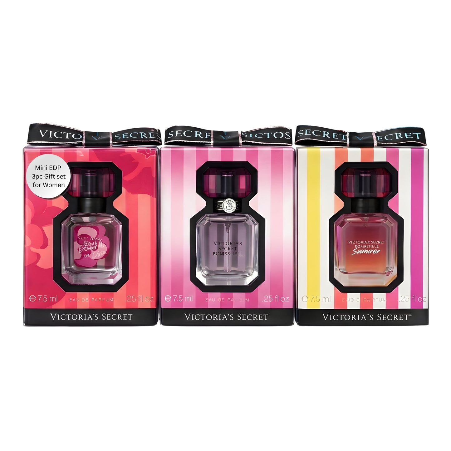 Victoria’s Secret Bombshell Mini Perfume Gift Set – 3 Piece EDP Travel Spray Set (0.25 oz Each)