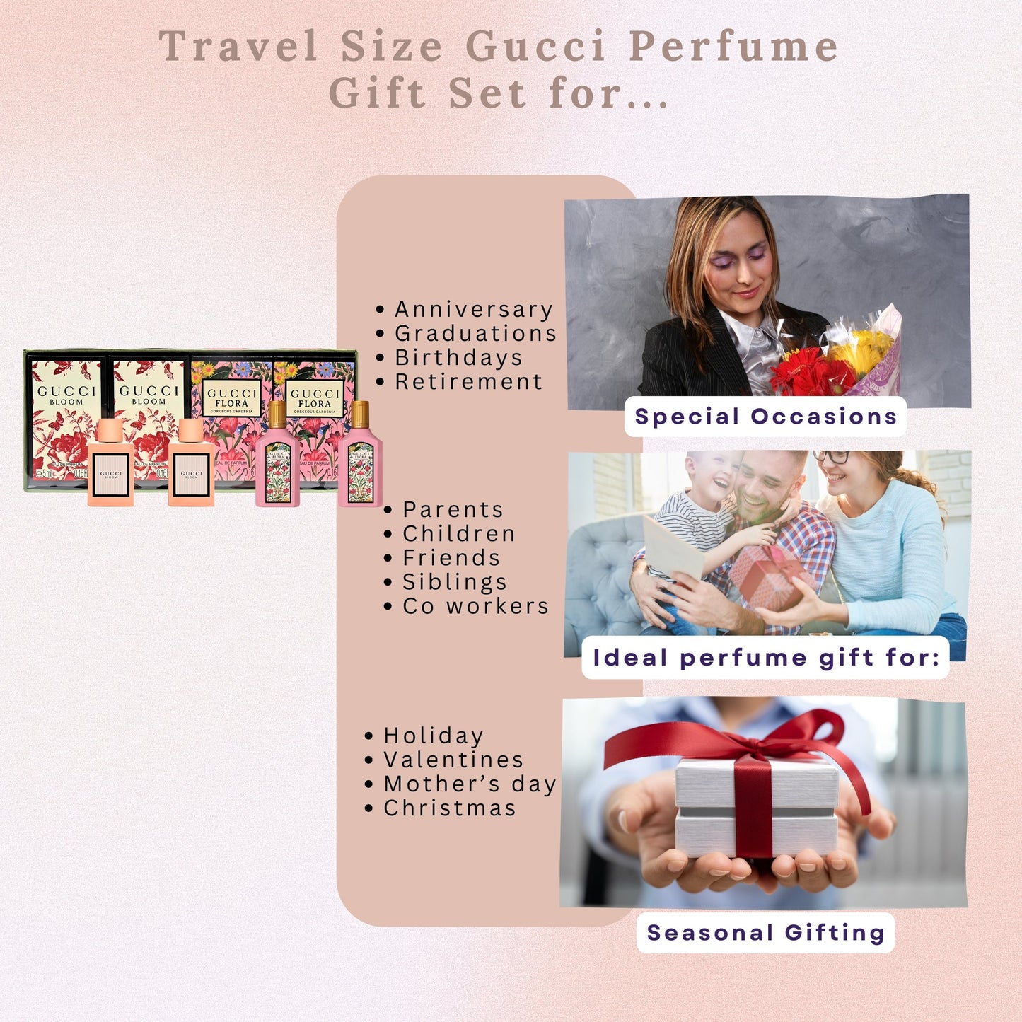 Gucci Perfume for Women Variety Travel Splash Gift Set – 4 Mini Eau de Parfum (0.16 Fl Oz Each)