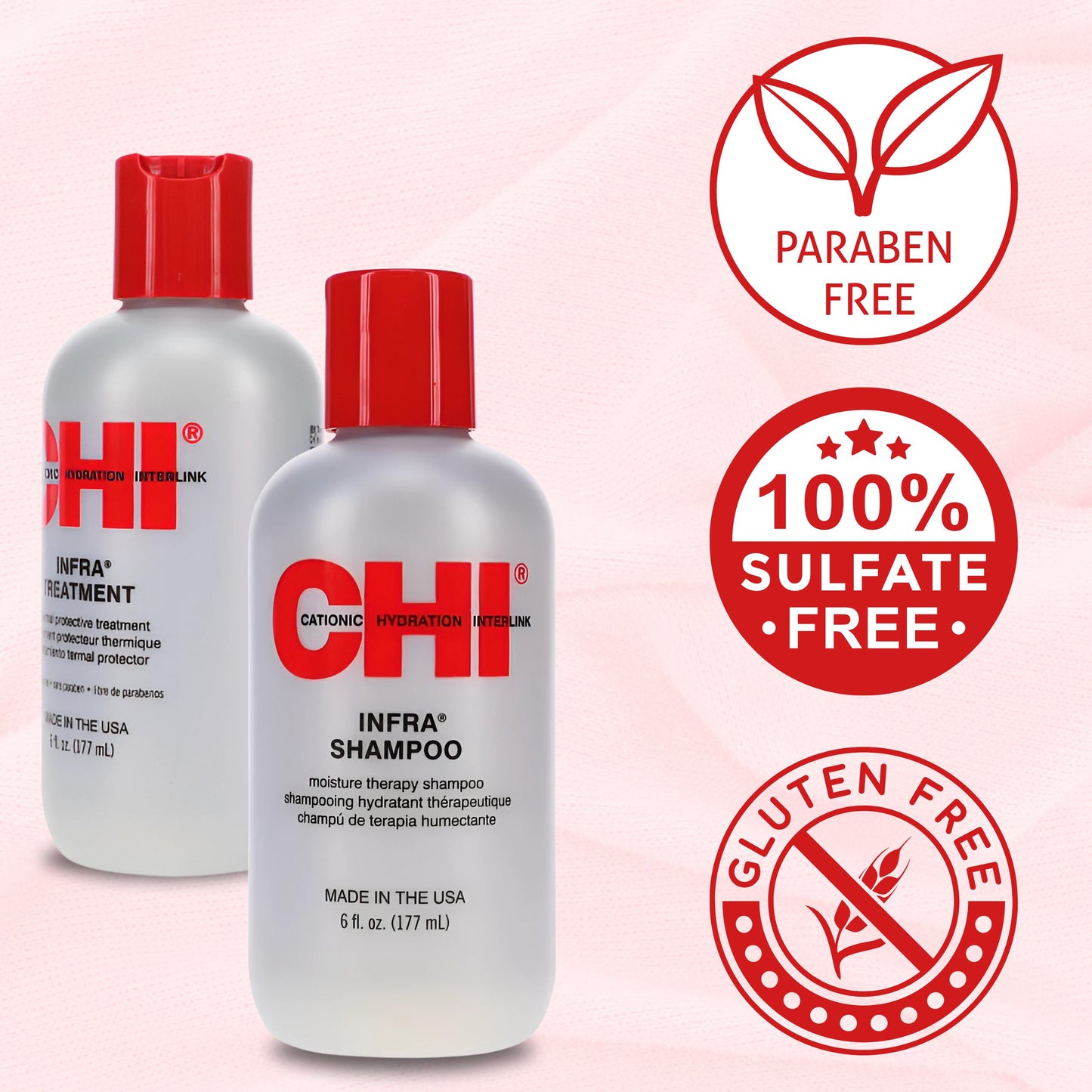 CHI Infra Shampoo & Treatment Set – Moisture Therapy Hair Care Duo (6 oz Each)