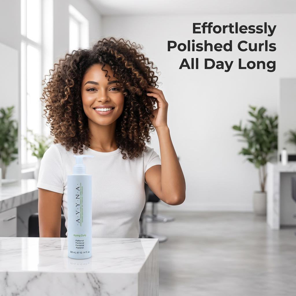 Avyna Xtyling Curly Curl Cream for Wavy, Naturally Curled or Permed Hair, Curl Defining and Anti-Frizz Cream, 10.14 fl oz / 300 ml