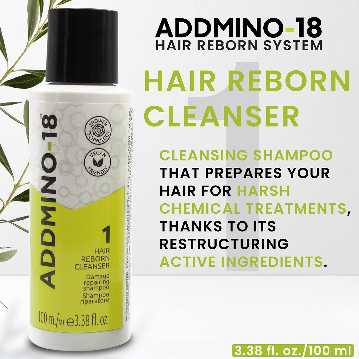 ADDMINO-18 Magic Hair Reborn Kit - Hair Shampoo, Mask & Leave in Conditioner Travel Set