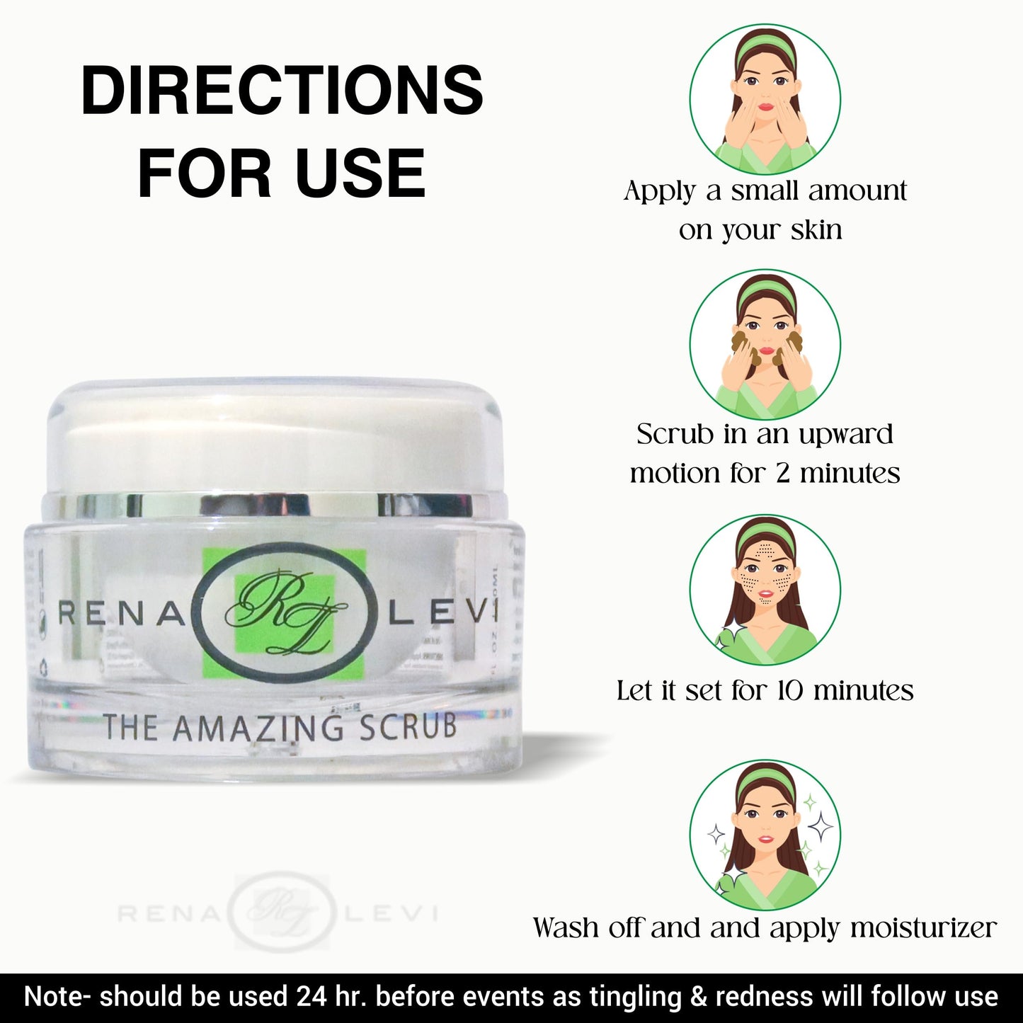 Rena Levi Amazing Scrub - Natural Microdermabrasion Face Scrub for Acne & Pores