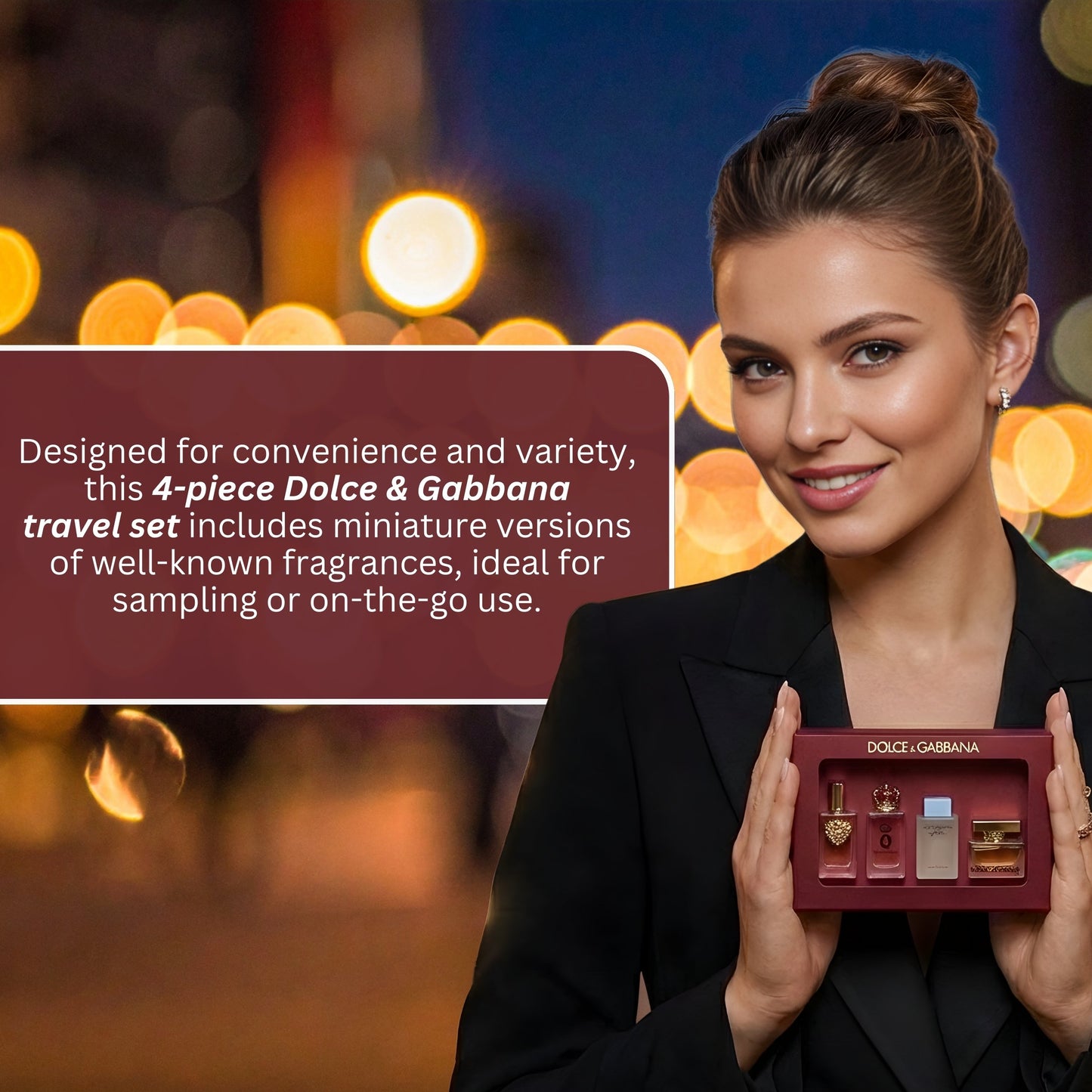 Dolce &amp; Gabbana Women’s 4-Piece Mini Fragrance Gift Set – Travel Size EDT &amp; EDP