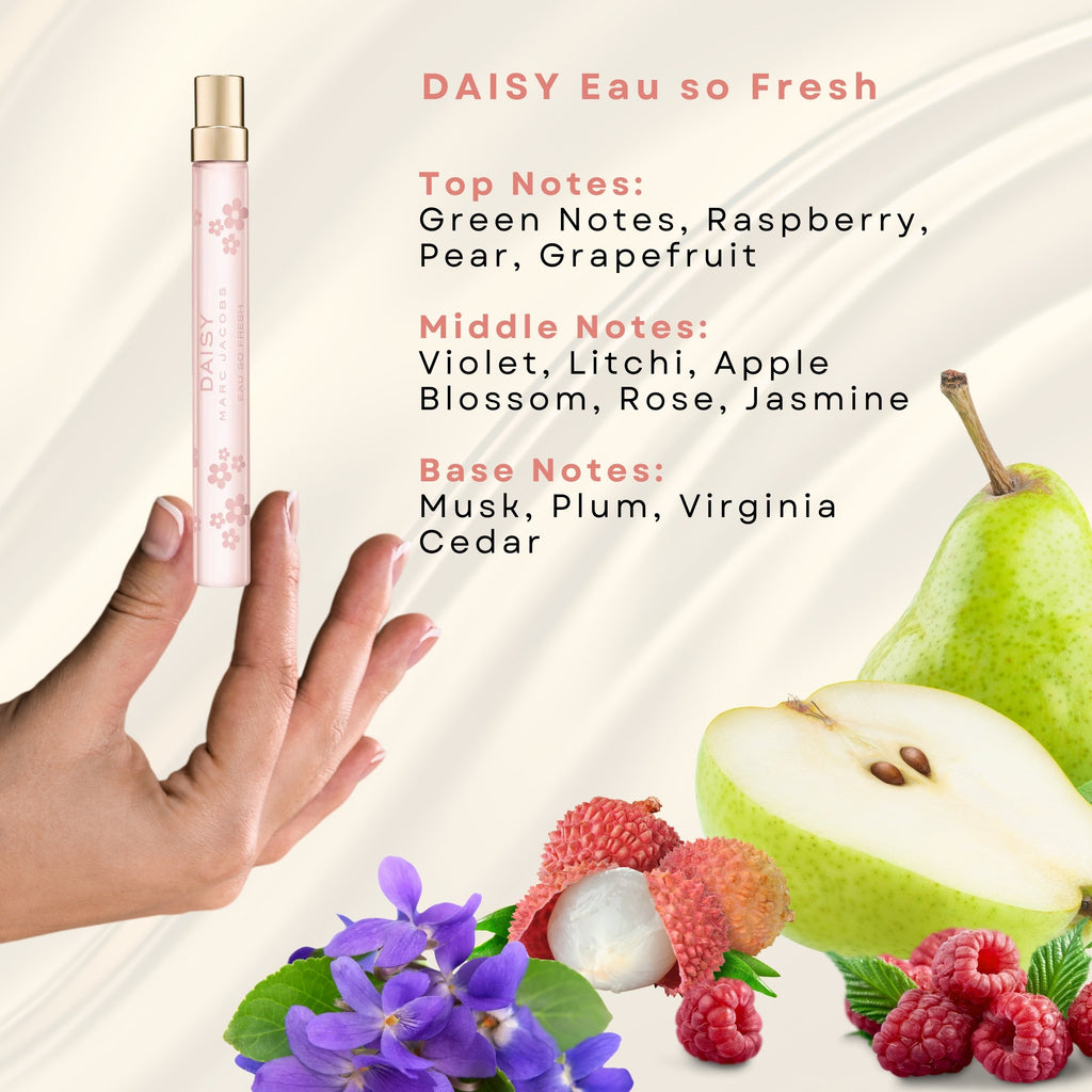 Marc Jacobs Daisy Perfume Travel Spray Set for Women – 3 Piece Collection (0.33 oz Each)