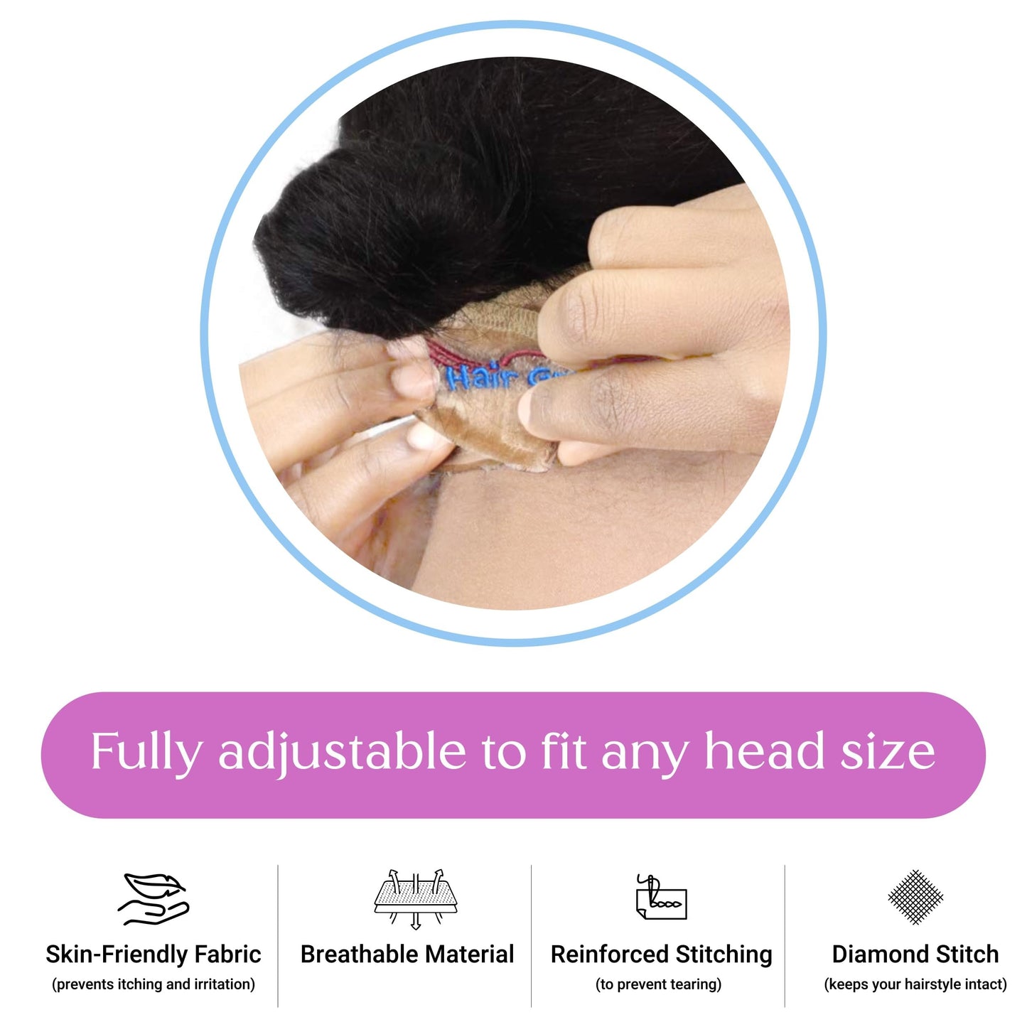 Wig Headband For Synthetic Hair, Wigs Hair Accessory by The Hair Grip - Grey