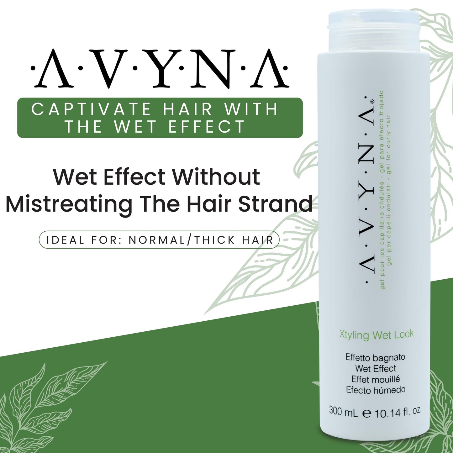 Avyna Xtyling Wet Look Hair Gel for Curly Hair 10.14 Fl oz./300ml