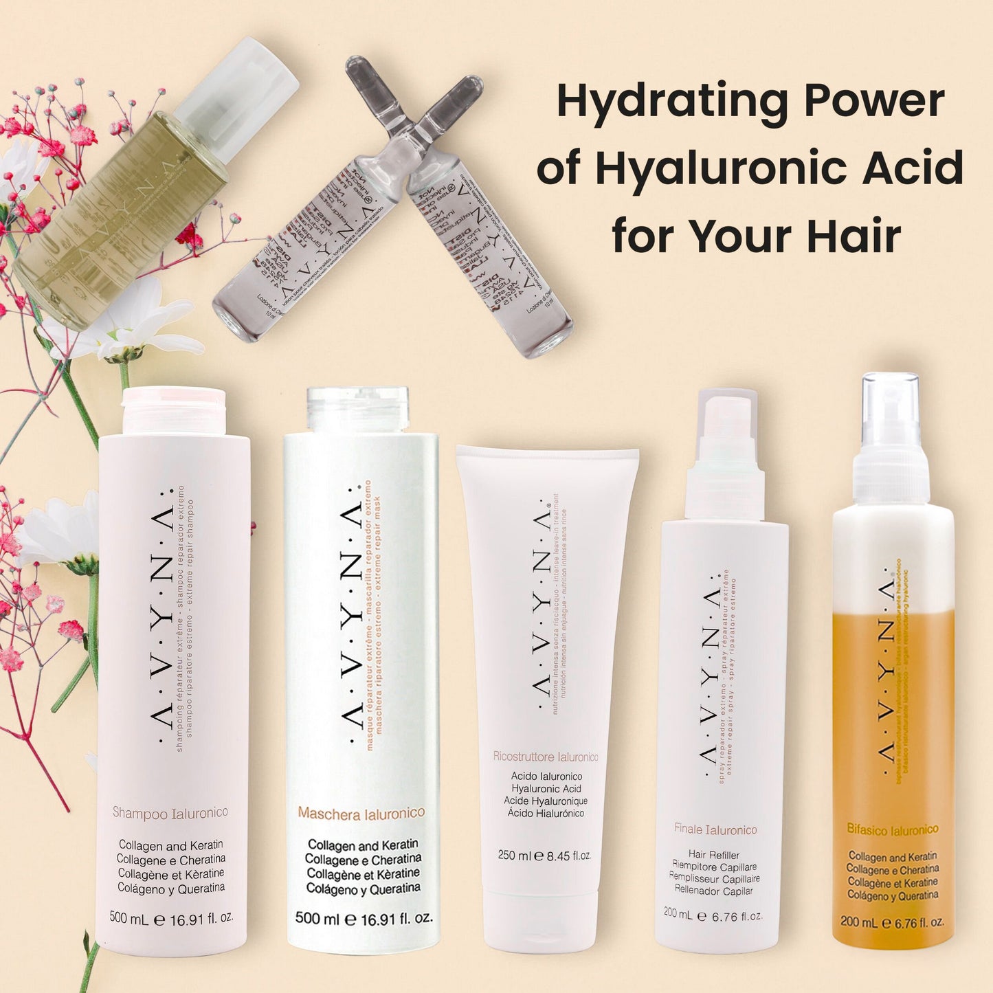 Avyna Bifasico Hyaluronic Hair Detangler Spray for Damaged Hair – 6.76 oz