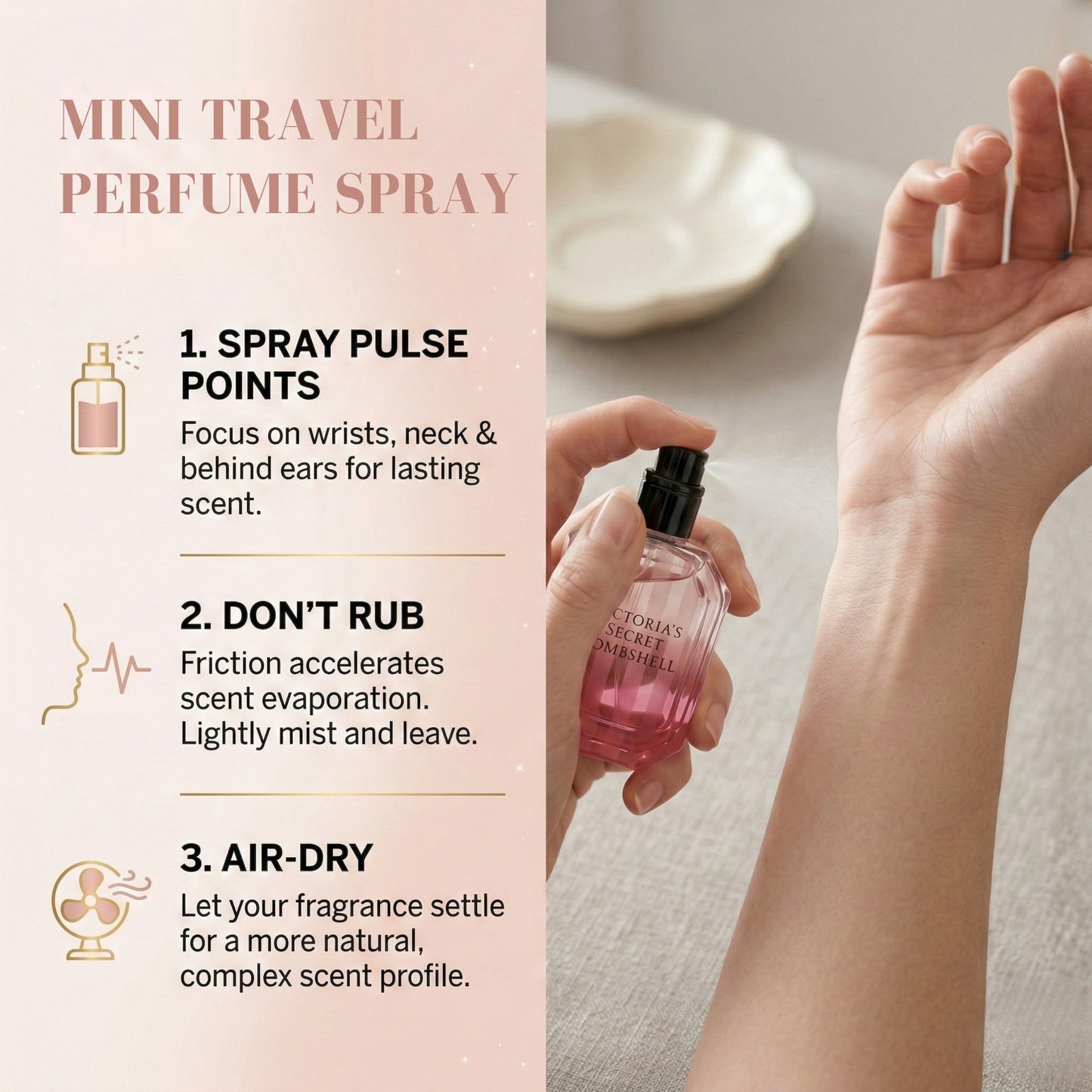 Victoria’s Secret Bombshell Mini Perfume Gift Set – 3 Piece EDP Travel Spray Set (0.25 oz Each)