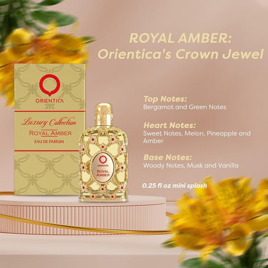 Orientica Luxury Collection 5 Piece Eau de Parfum Miniature Discovery Set for Unisex (Amber+Bleu+Velvet+Saffron+Rougue) 5x7.5ml