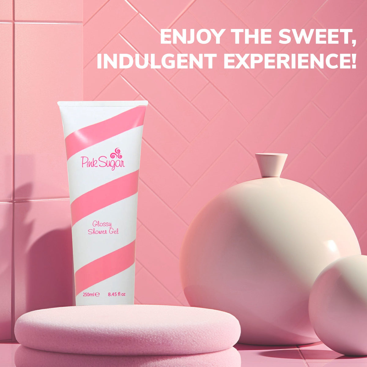 Aquolina Pink Sugar Glossy Shower Gel for Women – Scented Body Wash (8.45 oz)