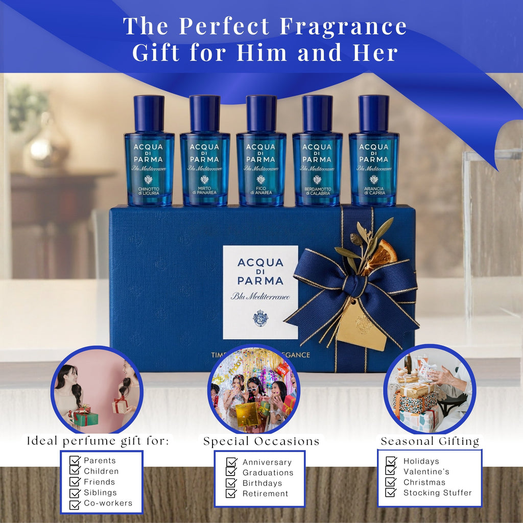 Acqua Di Parma Blu Mediterraneo Mini Gift Set – 5 x 0.16 Fl Oz EDT Splashes