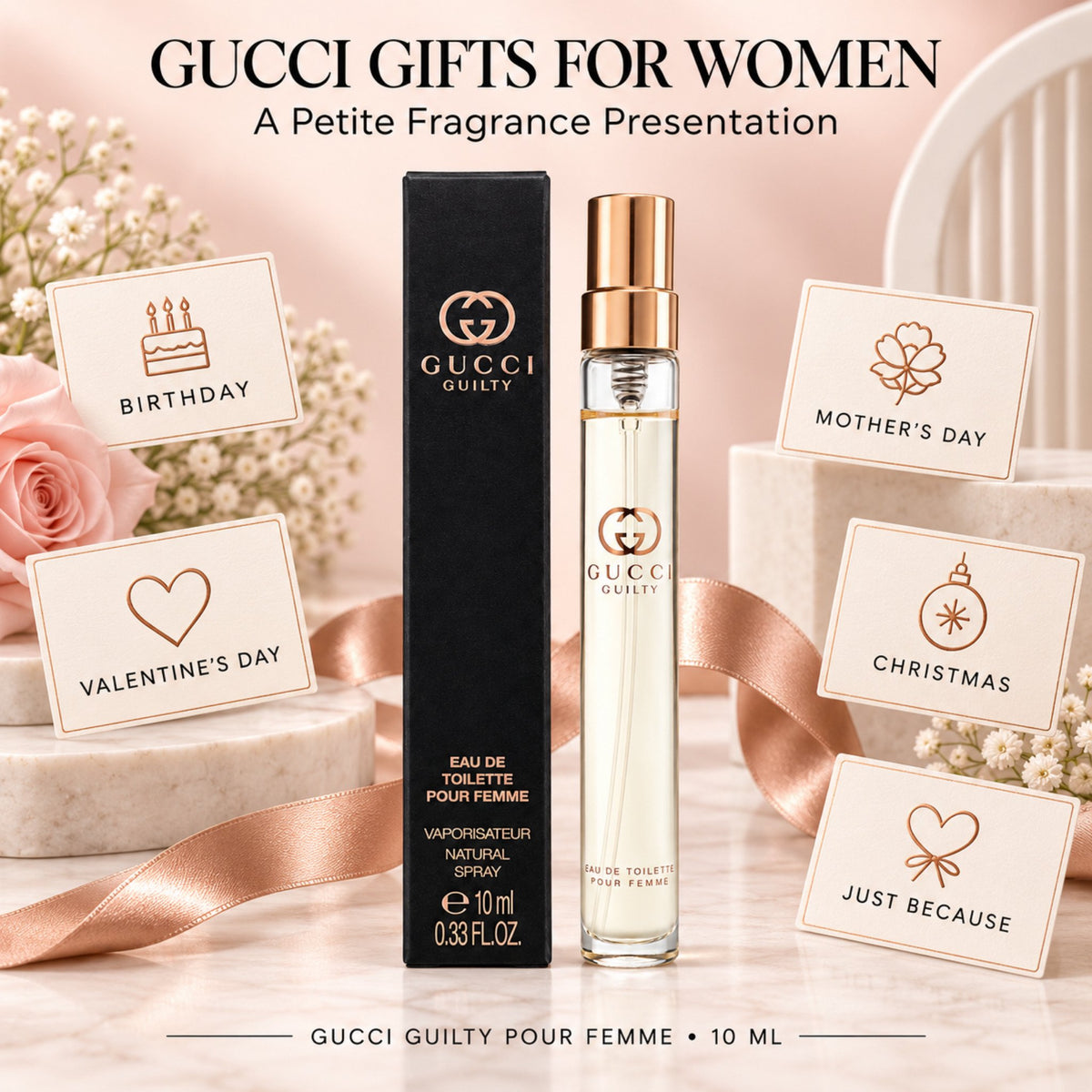 Gucci Guilty Perfume for Women Travel Spray Pour Femme EDT 0.33 Fl Oz