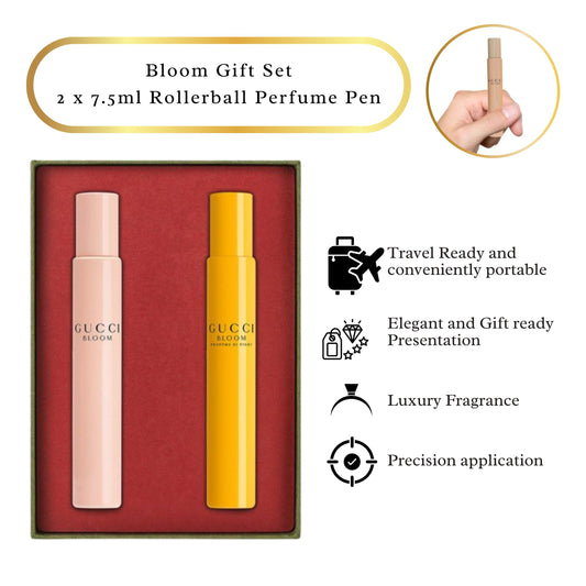 Gucci Bloom Perfume for Women Travel Spray Set EDP 2X 0.25 Fl Oz