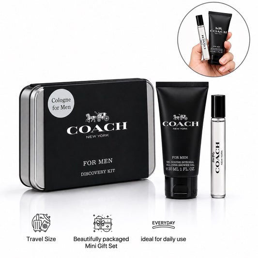 Coach Men New York Mini Gift Set – EDT Travel Spray (0.25 oz) & Shower Gel (1 oz)