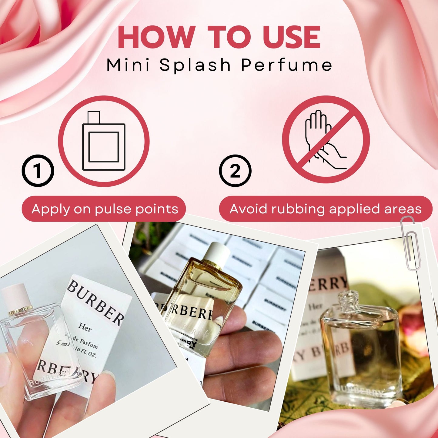 Burberry Her Miniature Coffret Set for Women – 4 Piece Perfume Collection (0.16 oz Each)