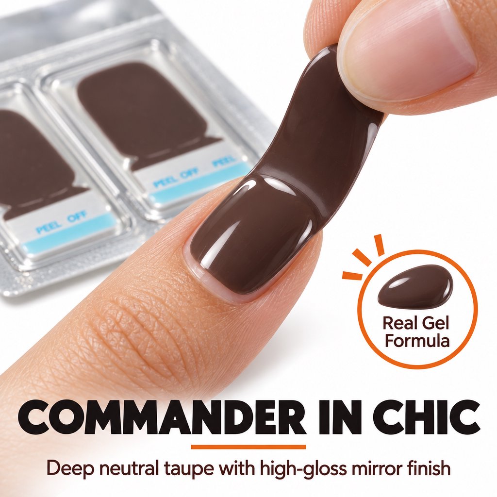 Sally Hansen Salon Insta Gel Strips, Commander In Chic, 16 gel strips 2 pack