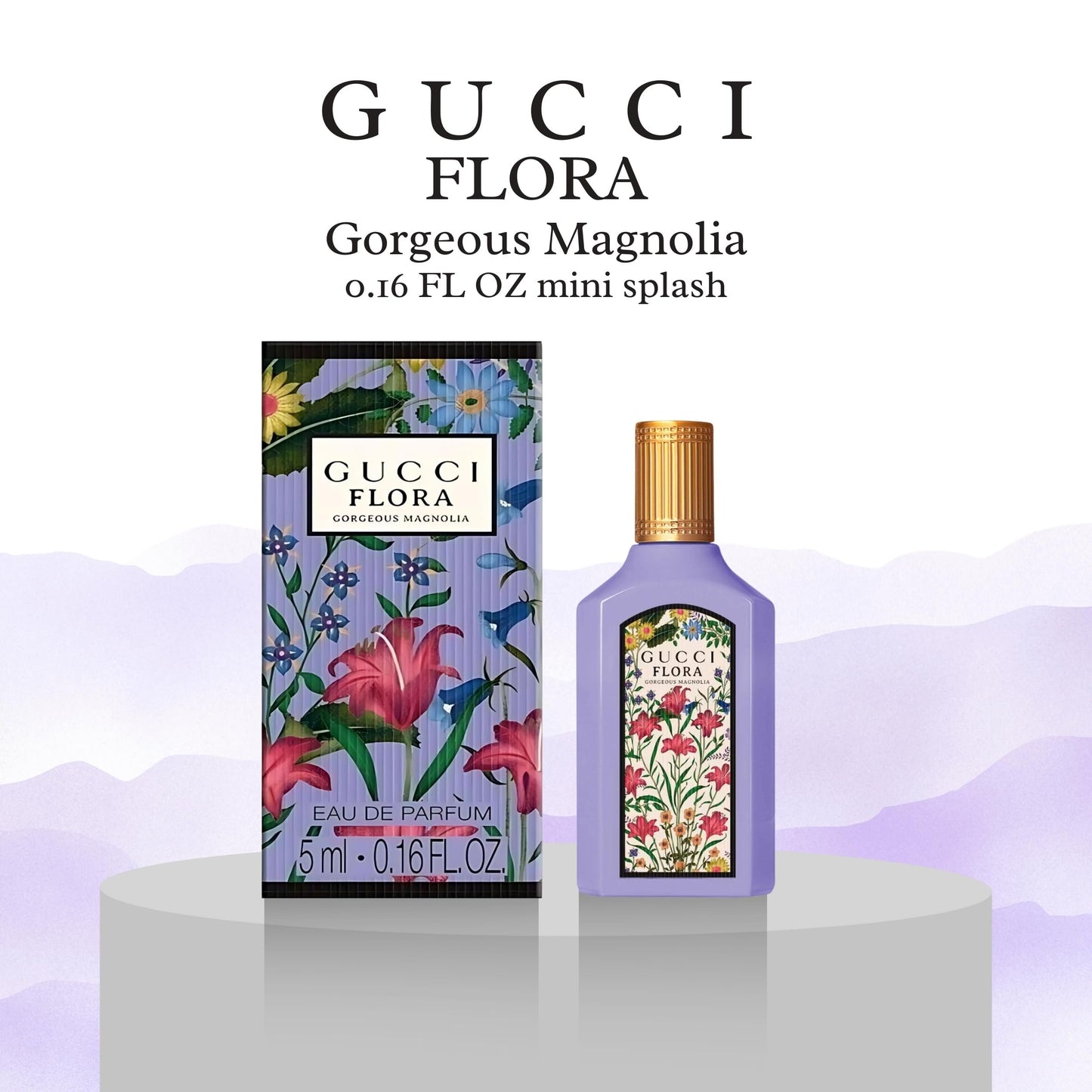 Gucci Flora Gorgeous Magnolia Eau De Parfum ~ Mini Splash Top 0.16 Fl Oz
