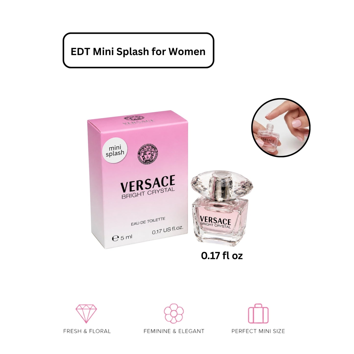 Versace Bright Crystal By Gianni Versace For Women. Eau De Toilette 0.17 Fl Oz Mini