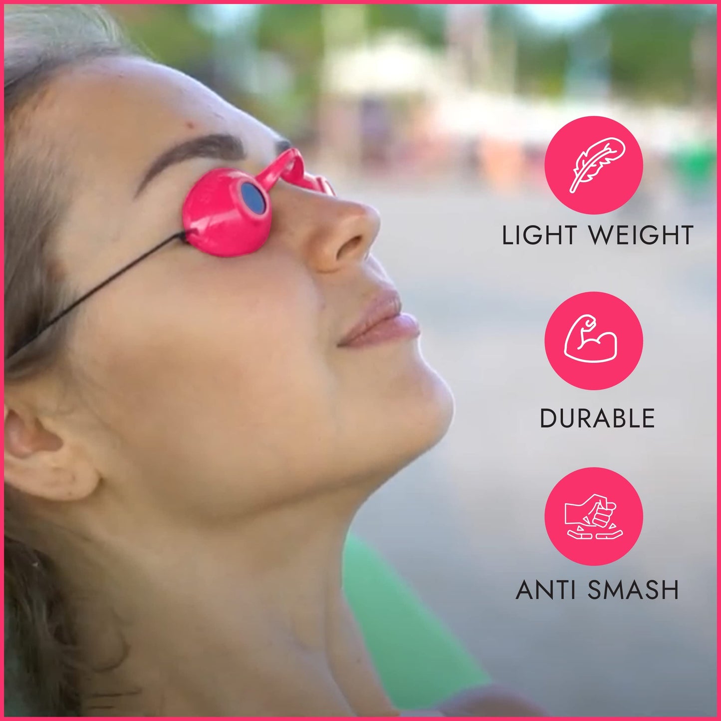 Super Sunnies UV Eye Protection Tanning Goggles w/ Strap – FDA Compliant Eyeshields for Tanning Beds & Red Light Therapy, UV Blocking Glasses