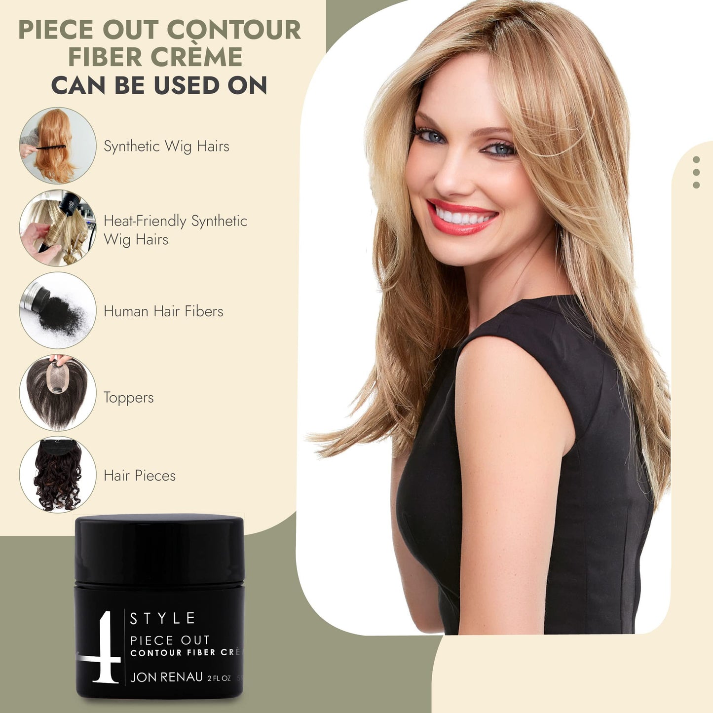 Piece Out Contour Fiber Crème for Synthetic, Heat Friendly and Human Hair