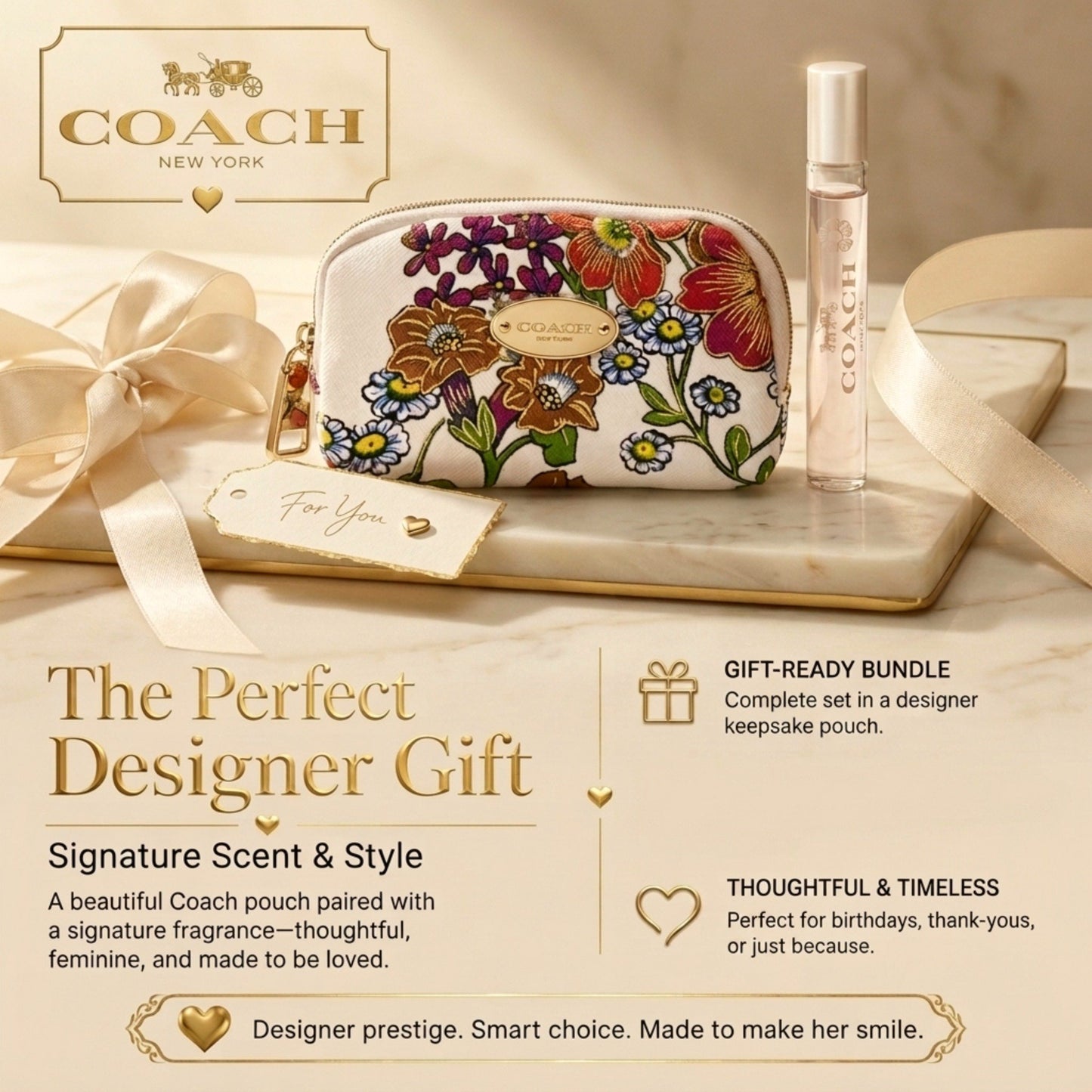 Coach Floral Perfume for Women EDP Mini Splash Travel Size Fragrance Gift Set