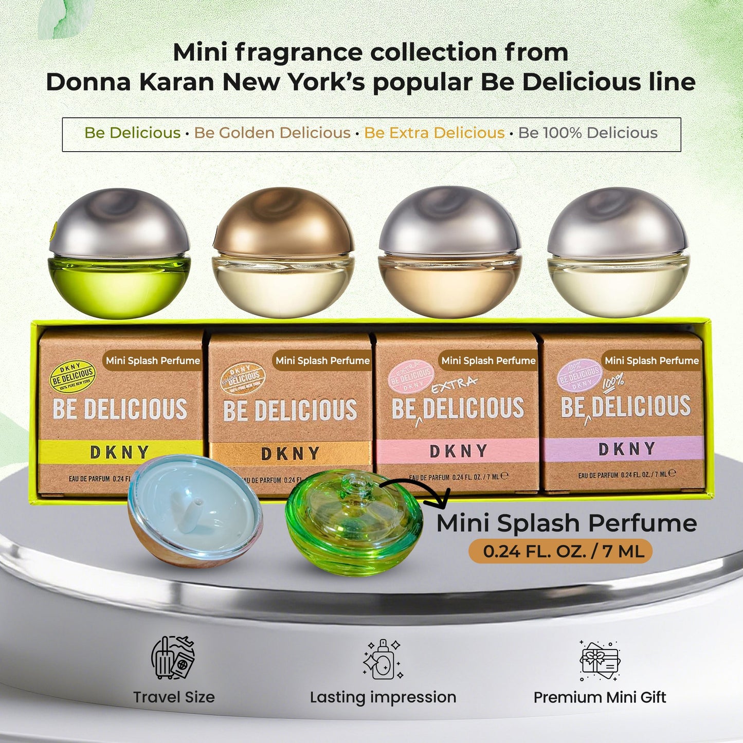 DKNY Be Delicious Mini Perfume Gift Set for Women Travel Size