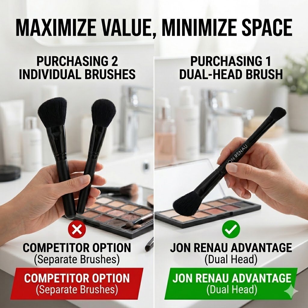 Jon Renau Applicator Cosmetic Brush for Makeup & Hair Powder Application