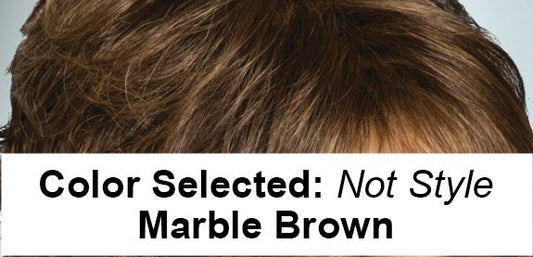 Noriko Angelica Partial Monofilament Wig (Marble Brown) + Wig Lift Comb – Rene of Paris Synthetic Wig Bundle