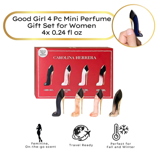 Carolina Herrera Good Girl Mini Perfume Gift Set – 4 Piece Eau de Parfum Splash Collection