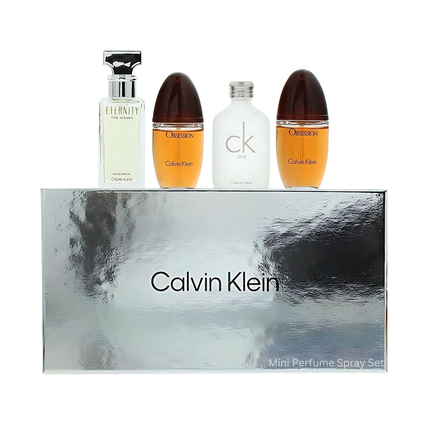 Calvin Klein 4 piece womens miniature Gift Set Eternity, Obsession, CK One NIB