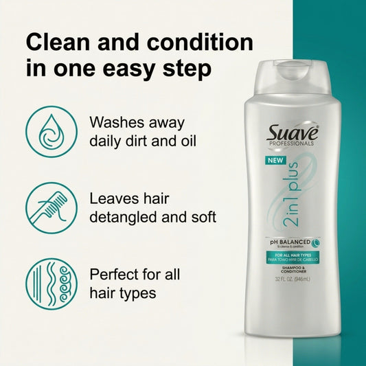 Suave Professionals Daily 2 in 1 Shampoo & Conditioner , 32 oz