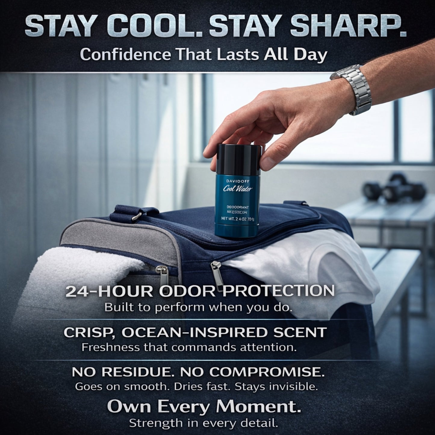 Davidoff Cool Water Deodorant Stick for Men – 2.4 oz / 70 g