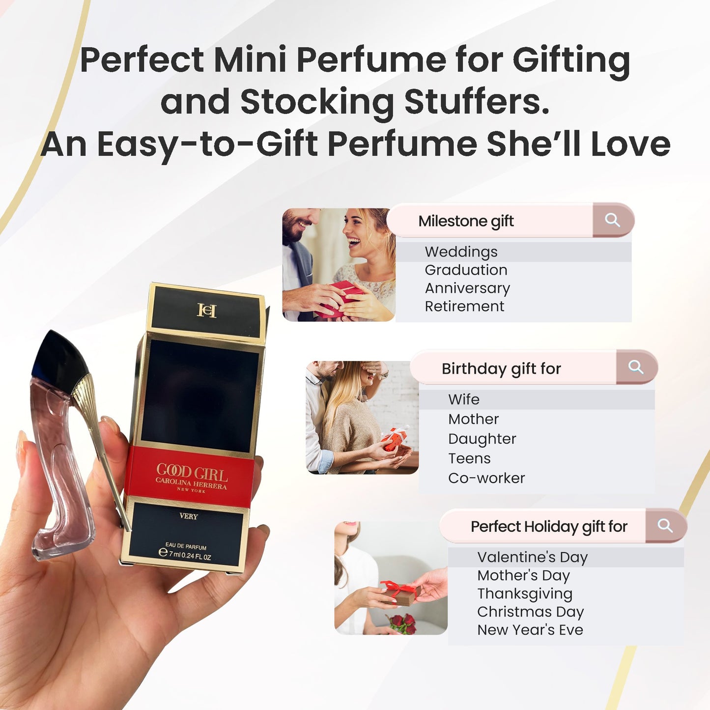 Carolina Herrera Very Good Girl Perfume for Women Travel Splash Mini EDP 0.24 fl oz