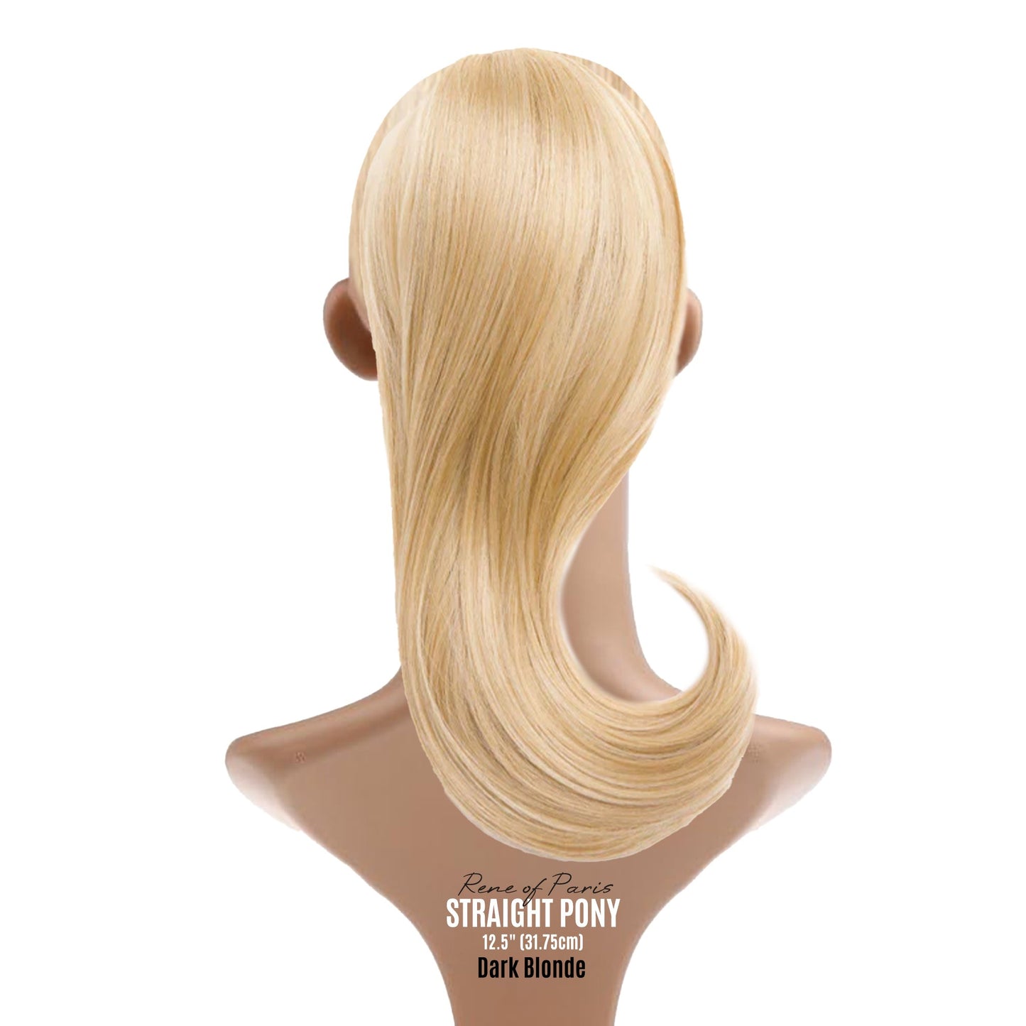 Rene of Paris Straight Ponytail Hair Extension – Dark Blonde Synthetic Clip-In
