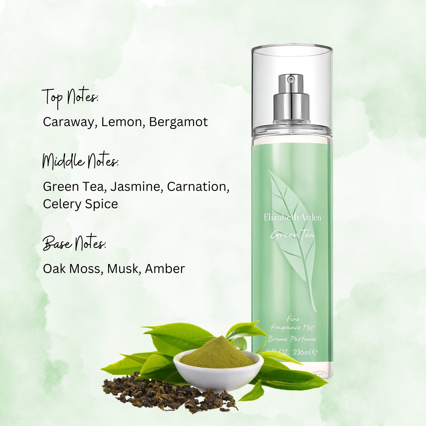 GREEN TEA/ELIZABETH ARDEN BODY MIST SPRAY 8.0 OZ (236 ML) (W)
