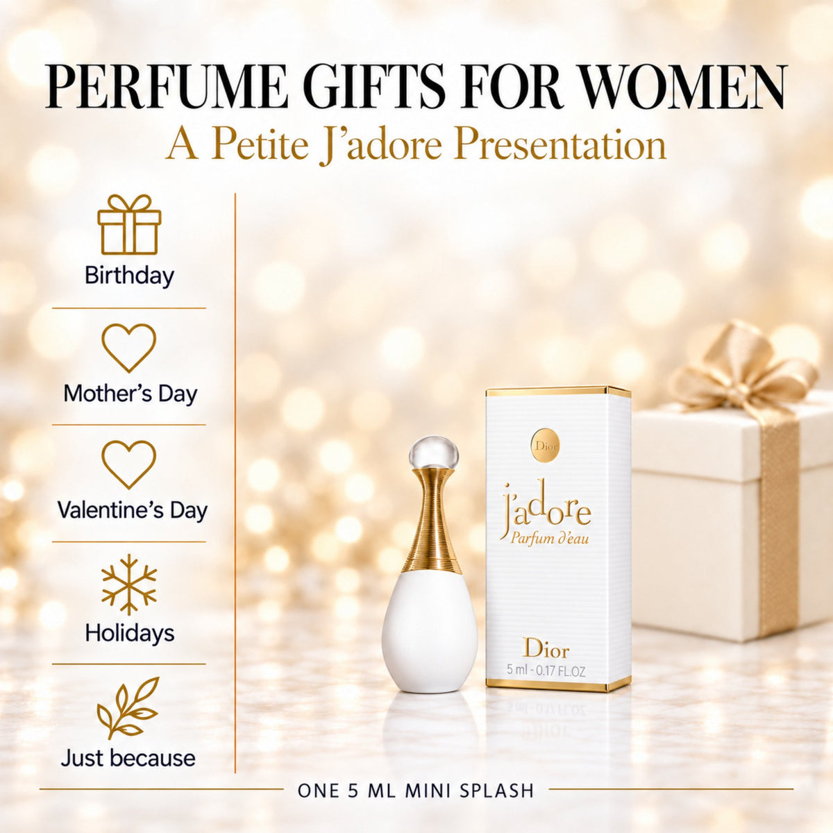 Dior J'Adore Parfum D'eau Mini Women Perfume Travel Size Splash Dabber 5 ML