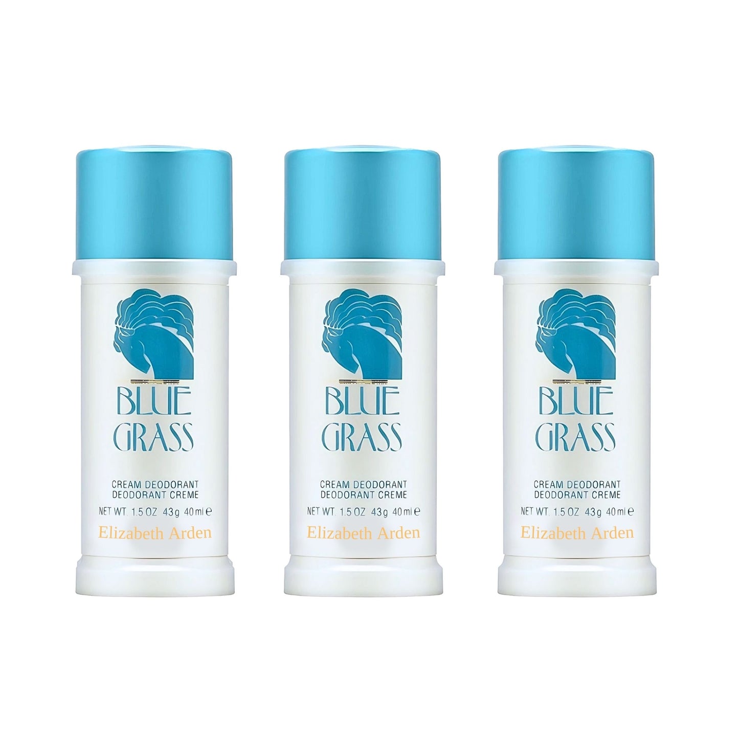Blue Grass Perfume By Elizabeth Arden Deodorant Cream for Woman 1.5 oz. - 3 Pack