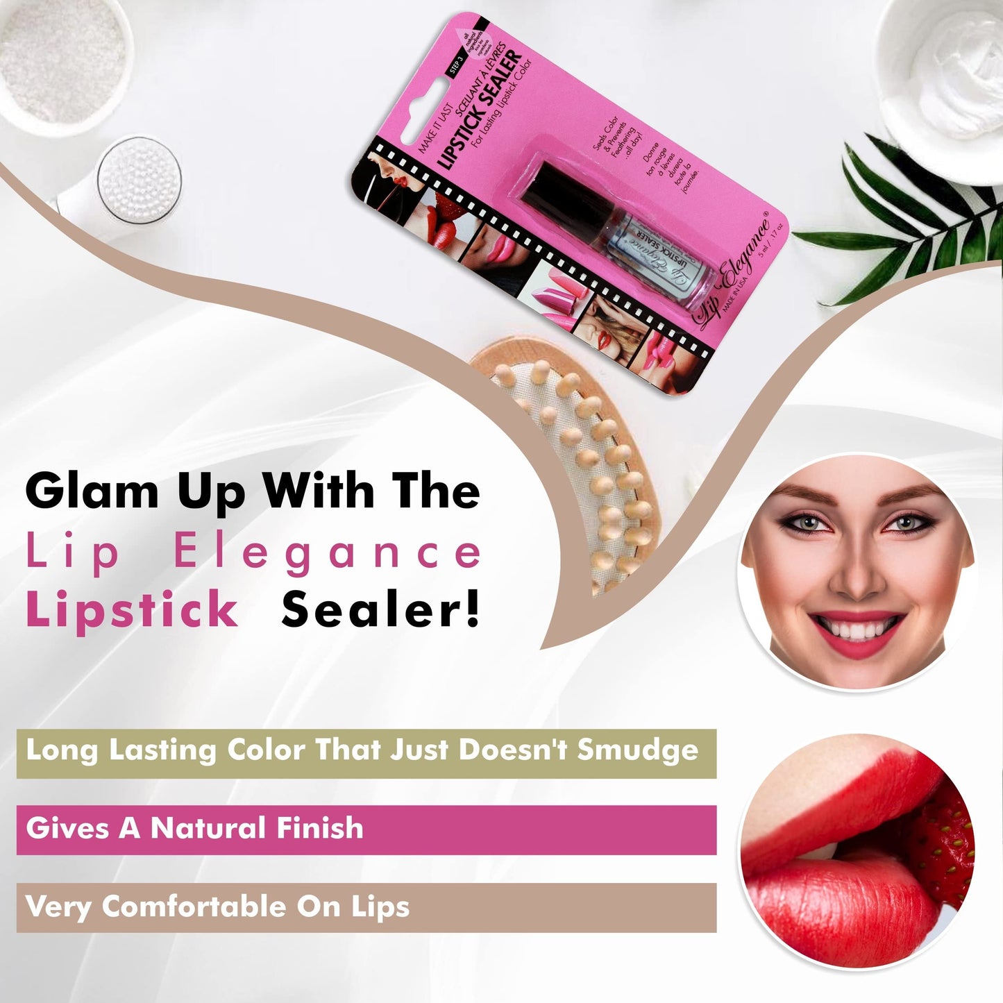 Lip Elegance Lipstick Sealer – Long Lasting Waterproof Lip Lock (0.17 Fl Oz)