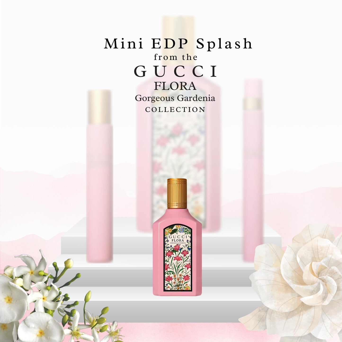 Gucci Flora Gorgeous Gardenia Perfume for Women EDP Mini Splash Top 0.16 Fl Oz