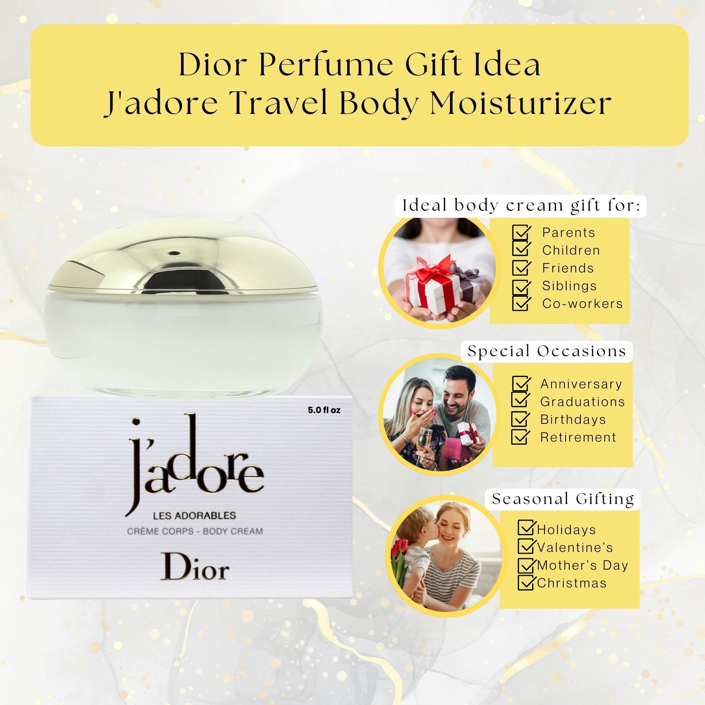 J'ADORE/CH.DIOR BEAUTIFYING BODY CREAM 5.0 OZ (150 ML)