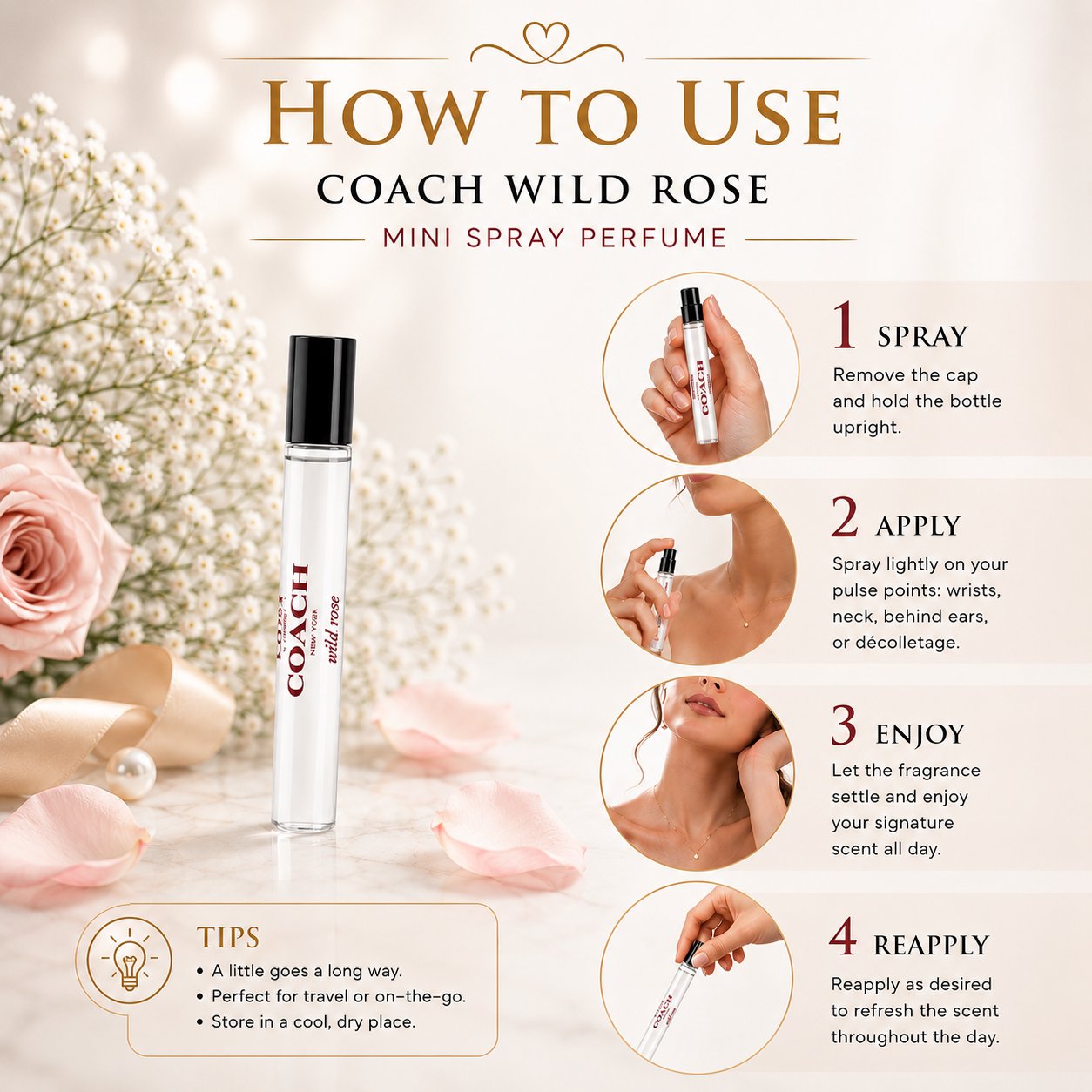 Coach Wild Rose Perfume for Women Mini EDP Spray 7.5ml