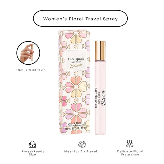 Kate Spade Bloom Eau de Toilette Travel Spray for Women – 10 ml Mini Perfume
