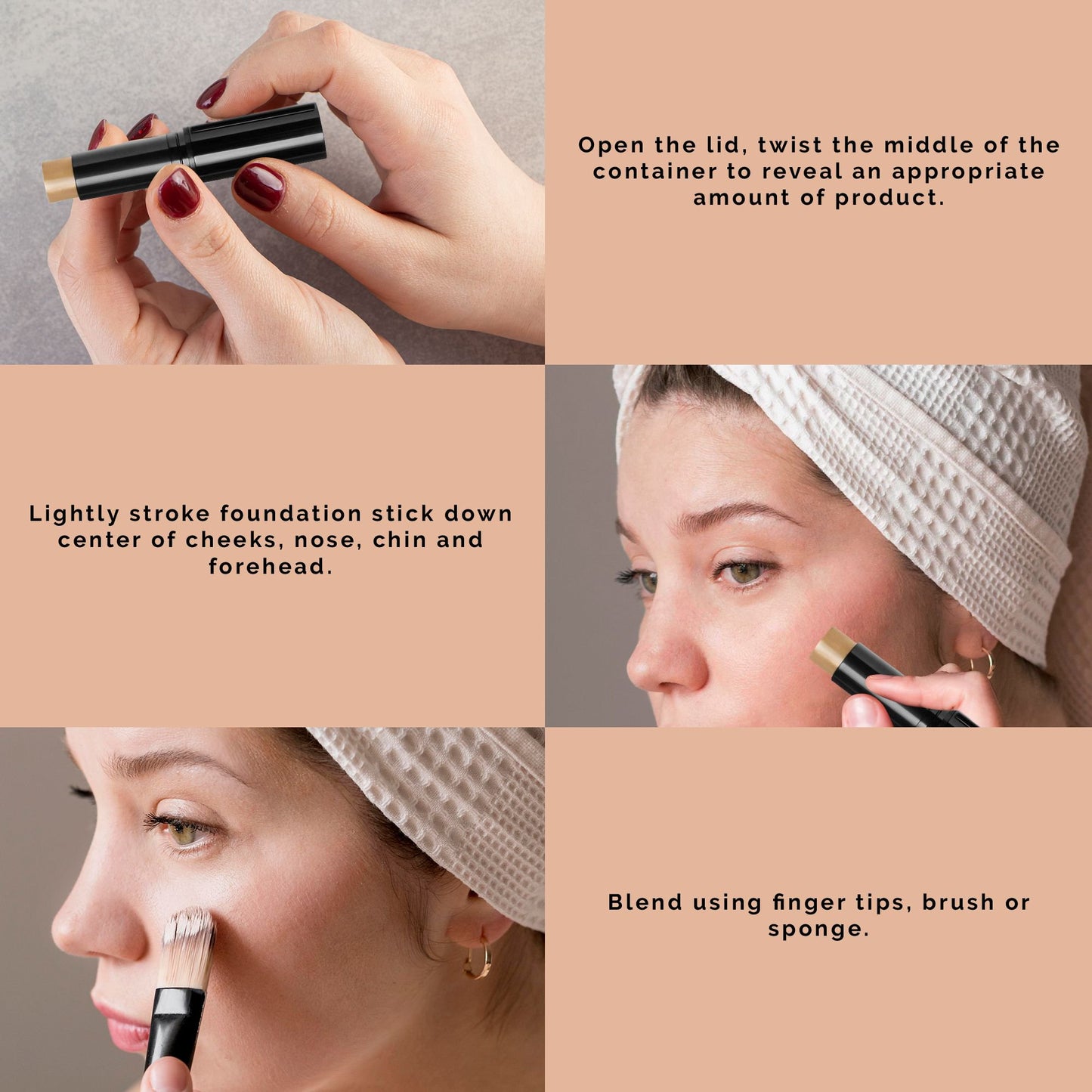 Foundation Stick SPF 15 – Full Coverage Creamy Finish Makeup Stick (Porcelain, 0.35 oz)